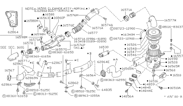 1989 Nissan Van Screw-Machine Diagram for 08360-6165D