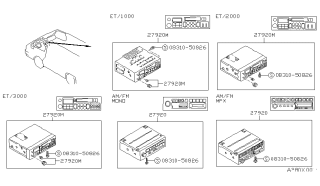 1988 Nissan Van Audio & Visual Diagram 2