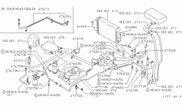 1987 Nissan Van Tube Front Cooler Low Diagram for 92451-17C01