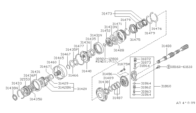 1989 Nissan Van Governor,Power Train & Planetary Gear Diagram 3