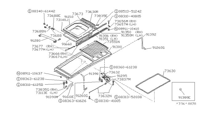 1989 Nissan Van Protector Diagram for 76974-G8100