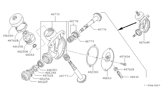 1989 Nissan Van Block Assy-Friction Diagram for 48230-25C00