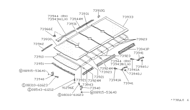 1993 Nissan Van Roof Trimming Diagram 1