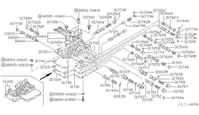 1988 Nissan Van Control Valve (ATM) Diagram 3
