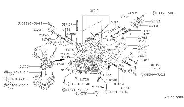 1992 Nissan Van Control Valve (ATM) Diagram 1