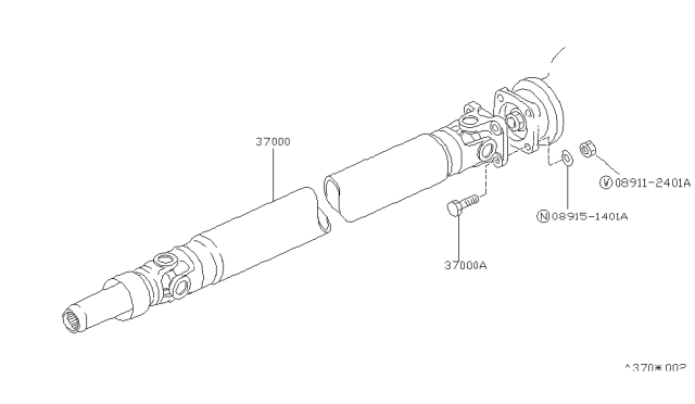 1990 Nissan Van Shaft Assembly-PROPELLER Diagram for 37000-22C15