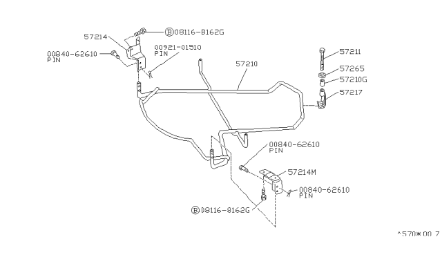 1987 Nissan Van Bracket-Hanger Spare Tire Diagram for 57213-11C01