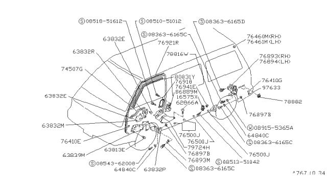 1987 Nissan Van Screw-Tapping Diagram for 08543-62008