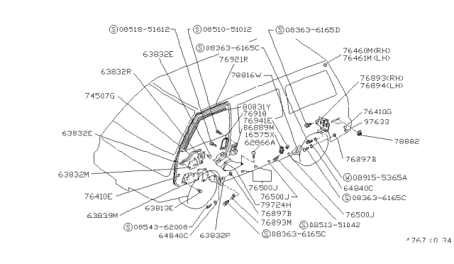 1993 Nissan Van Body Side Fitting Diagram 4