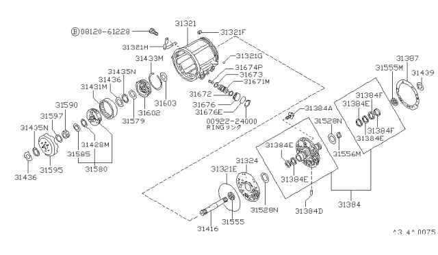 1988 Nissan Van Governor,Power Train & Planetary Gear Diagram 1