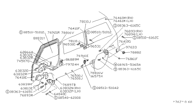 1990 Nissan Van Body Side Fitting Diagram 3