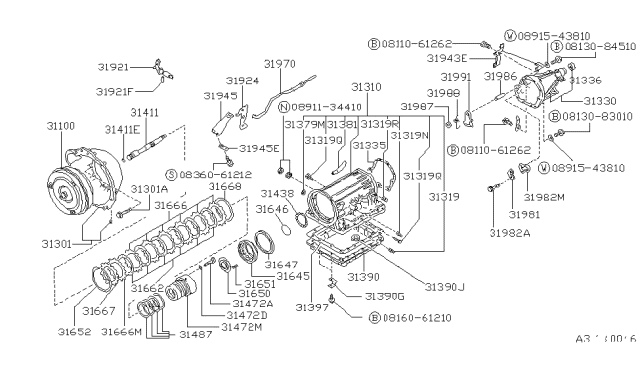 1992 Nissan Van Torque Converter,Housing & Case Diagram 2