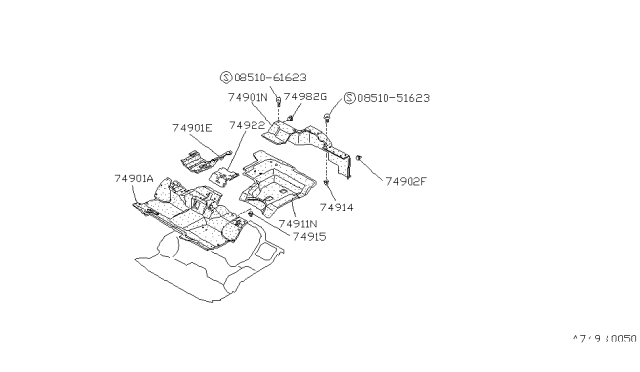 1993 Nissan Van Floor Trimming Diagram 2