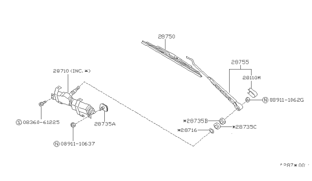 1987 Nissan Van Rear Window Wiper Diagram