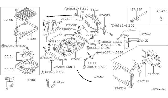 1990 Nissan Van Shroud-Condenser Diagram for 92123-17C02