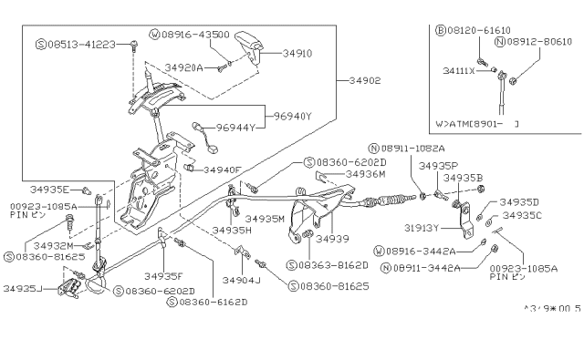 1992 Nissan Van Auto Transmission Control Device Diagram