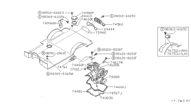 1988 Nissan Van Screw PANHEAD Diagram for 08310-6165C