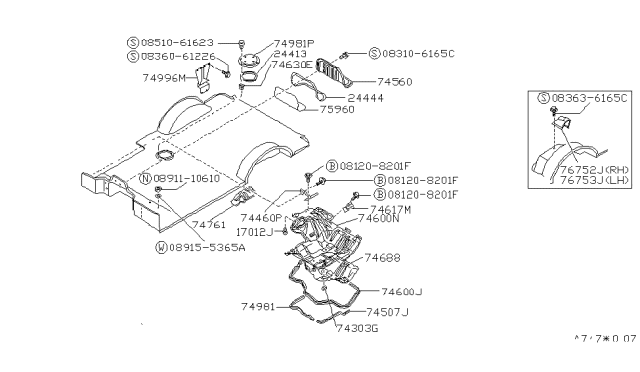 1991 Nissan Van Floor Fitting Diagram 3