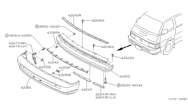 1991 Nissan Van Front Bumper Diagram