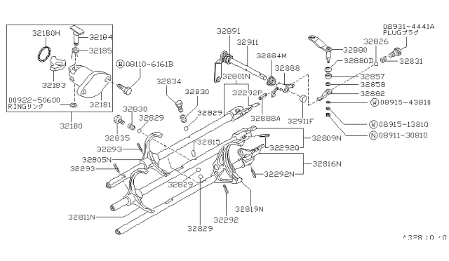 1990 Nissan Van Nut Diagram for 08911-30810