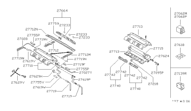 1990 Nissan Van EVAPORATOR Diagram for 27410-17C00