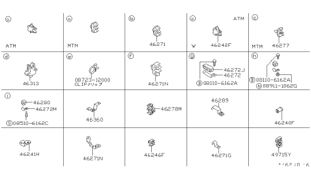 1989 Nissan Van Clip-Tube Brake Diagram for 46289-17C10