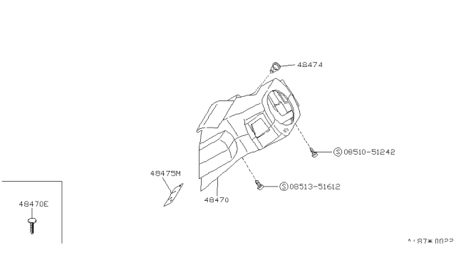 1988 Nissan Van Cover-Steering Lock Diagram for 48474-17C00