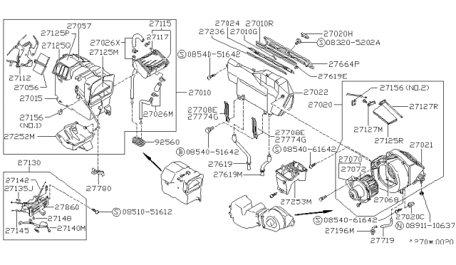 1989 Nissan Van Knob-Control Diagram for 27560-17C10