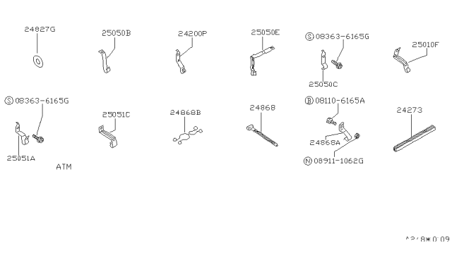 1989 Nissan Van Clip Diagram for 25052-17C03