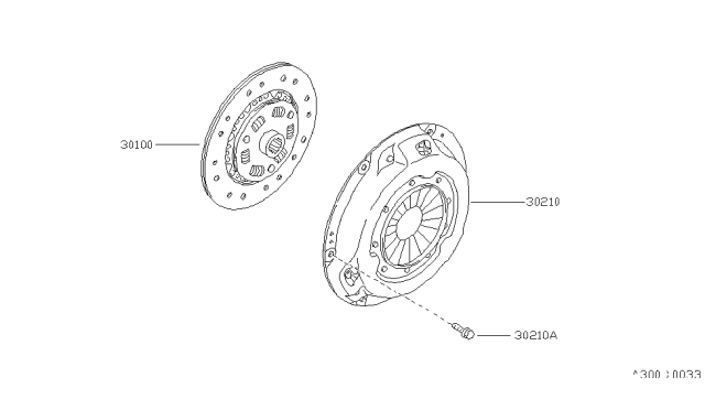 1989 Nissan Van Clutch Cover,Disc & Release Parts Diagram