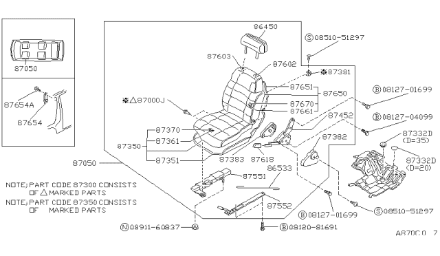 1988 Nissan Van Bolt Diagram for 08127-04099