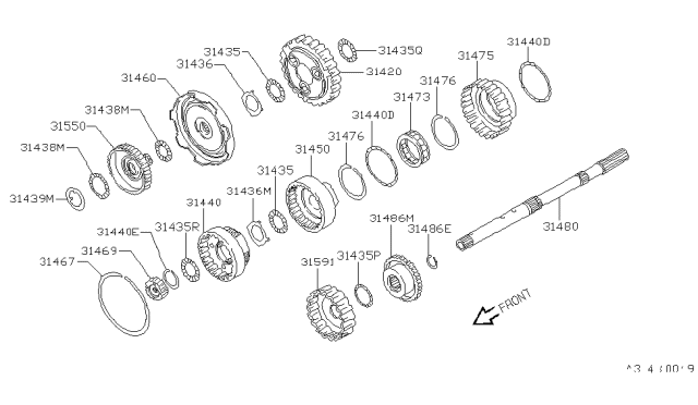 1987 Nissan Van Governor,Power Train & Planetary Gear Diagram 2