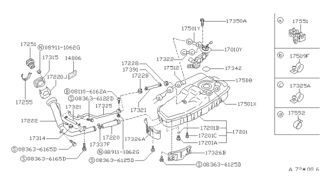 1989 Nissan Van Bolt Hex Diagram for 08110-6162A