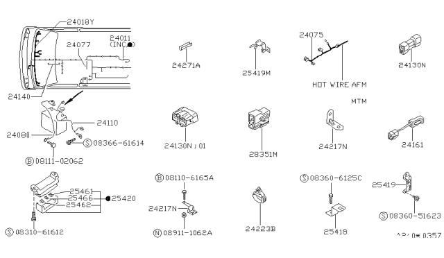 1988 Nissan Van Harness ENG/RM Diagram for 24010-17C75