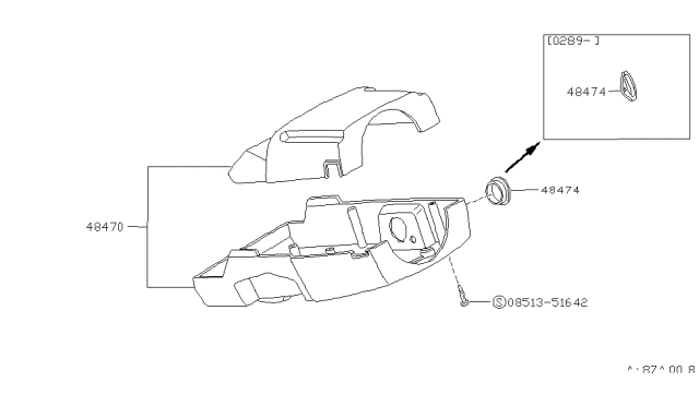 1989 Nissan Pulsar NX Steering Column Shell Cover Diagram