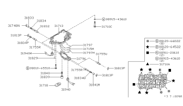 1988 Nissan Pulsar NX Control Valve (ATM) Diagram 2