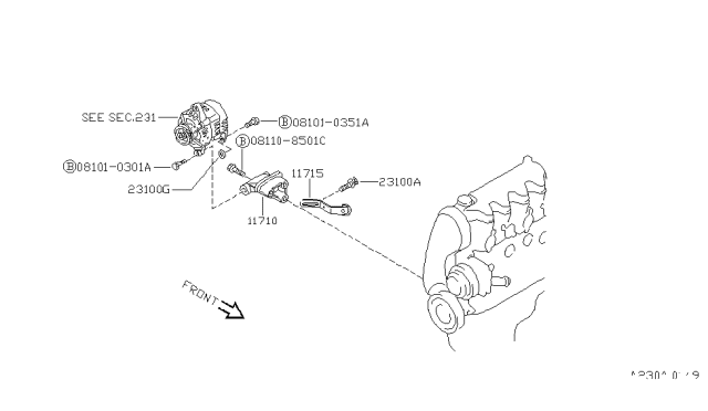 1988 Nissan Pulsar NX Alternator Fitting Diagram 3