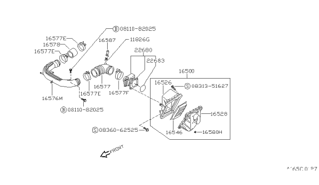 1988 Nissan Pulsar NX Air Cleaner Diagram 1