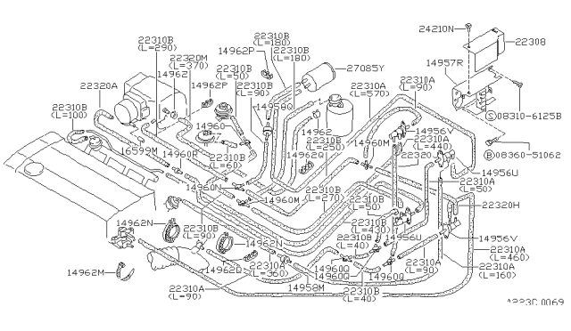 1988 Nissan Pulsar NX Clamp High Tension Cable Diagram for 22316-W7060