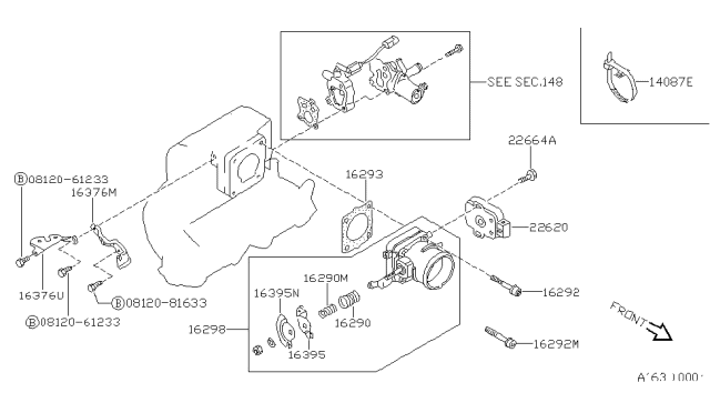 1990 Nissan Pulsar NX Throttle Chamber Diagram 2