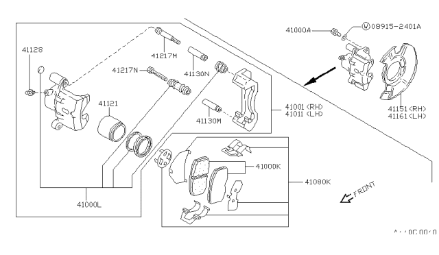 1989 Nissan Pulsar NX Front Brake Diagram 2