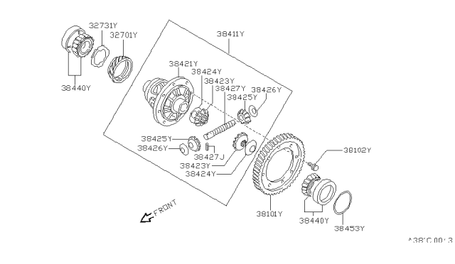 1989 Nissan Pulsar NX Front Final Drive Diagram 3