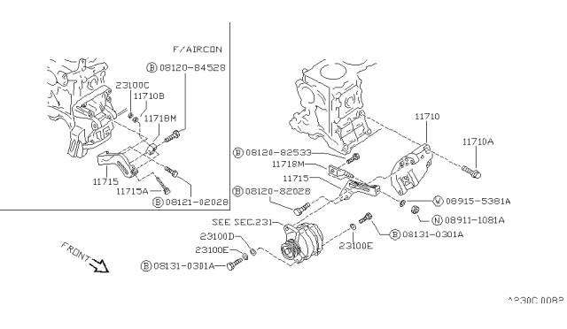 1987 Nissan Pulsar NX Alternator Fitting Diagram 1