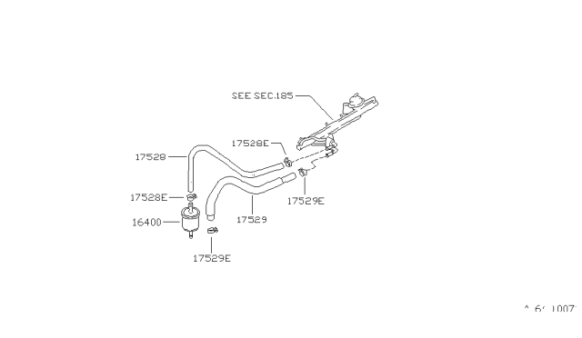 1990 Nissan Pulsar NX Fuel Strainer & Fuel Hose Diagram 2