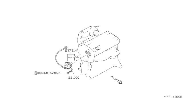 1988 Nissan Pulsar NX Screw Machine Diagram for 08360-62062