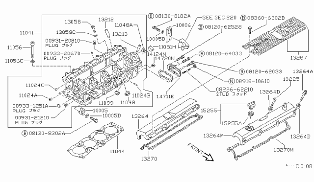 1987 Nissan Pulsar NX Cylinder Head & Rocker Cover Diagram 1