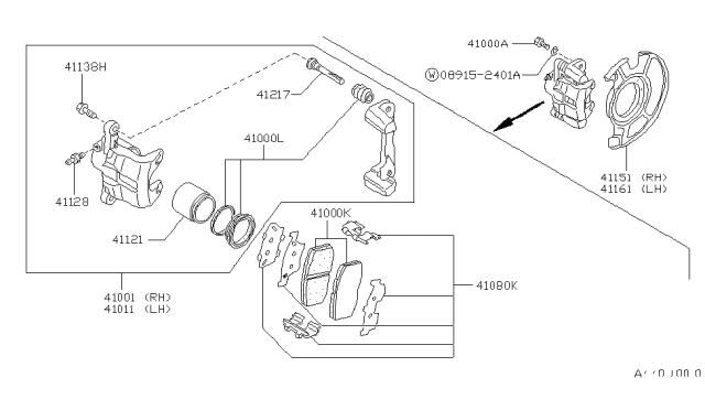 1989 Nissan Pulsar NX Front Brake Diagram 4