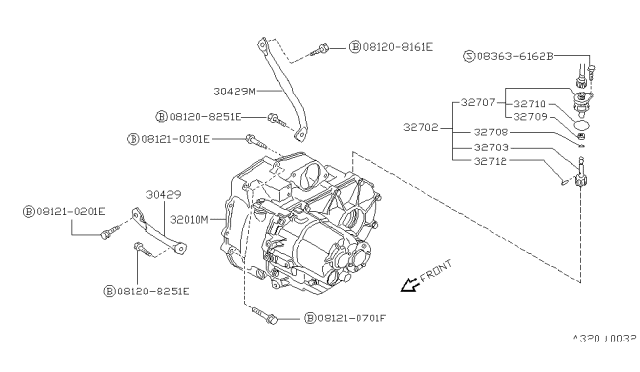 1987 Nissan Pulsar NX Manual Transmission, Transaxle & Fitting Diagram 3