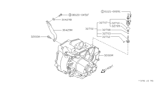 1987 Nissan Pulsar NX Manual Transmission, Transaxle & Fitting Diagram 2