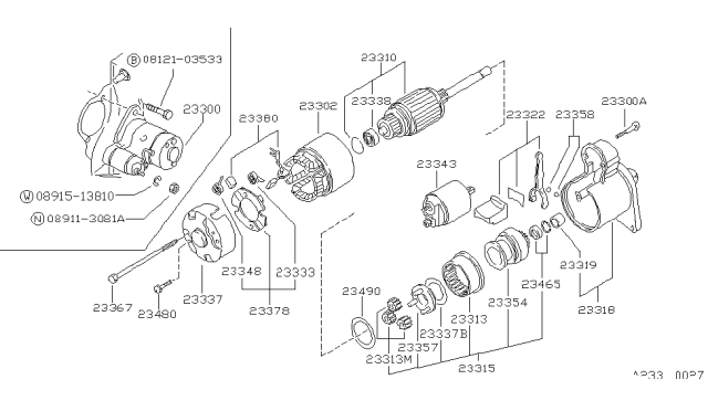 1988 Nissan Pulsar NX Bolt-Through Diagram for 23340-36A10